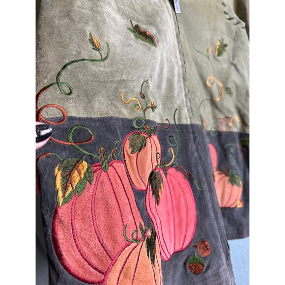 Vintage Suede Leather Fall, Autumn Zip Jacket, Women's XS - Picture 5 of 7